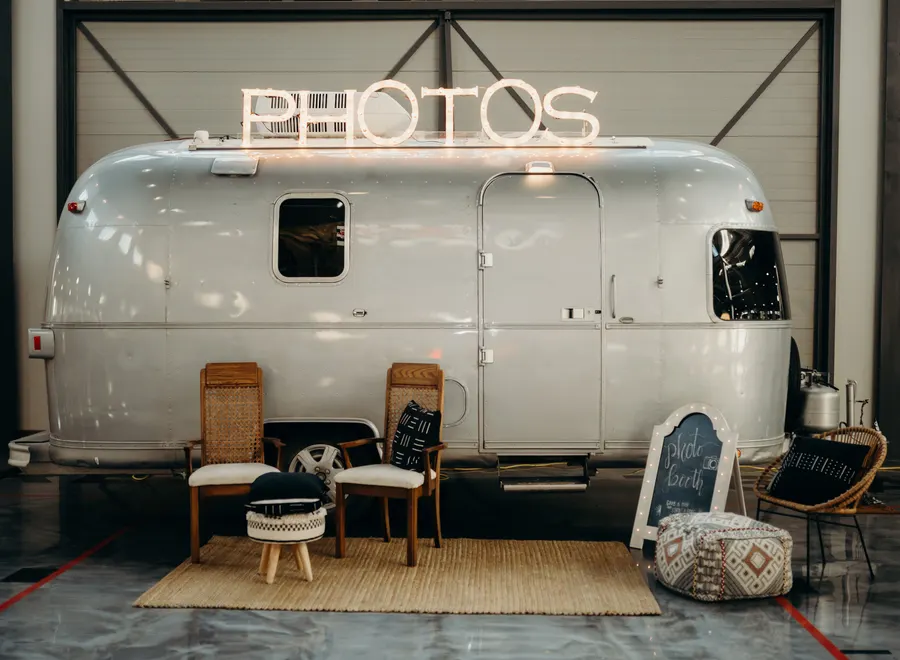 The Airstream photo booth at the reception